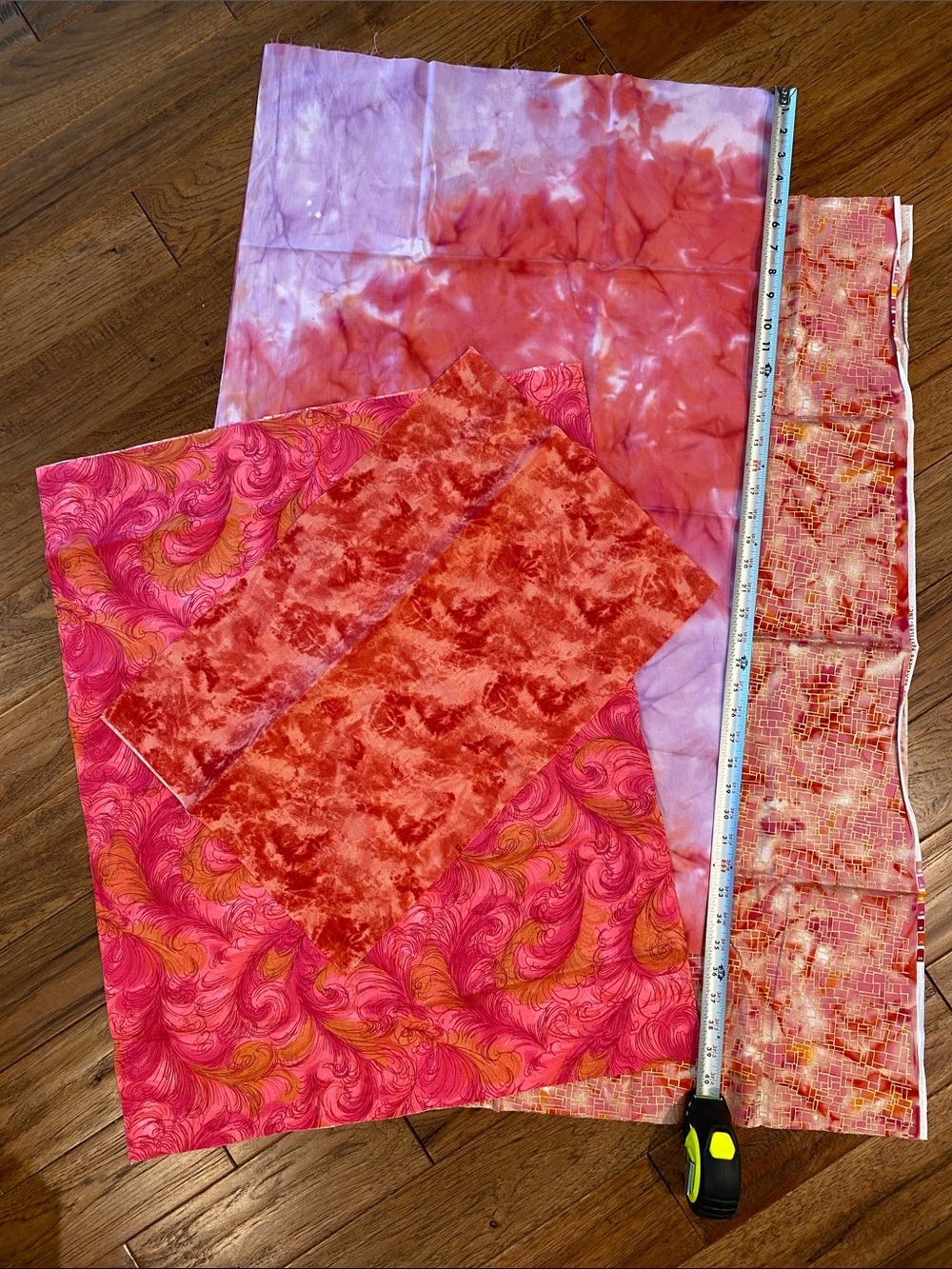 Colorful Cotton Fabric Bundle in Pink, Red & Lavender